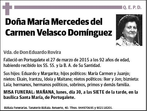 VELASCO DOMINGUEZ,MARIA MERCEDES DEL CARMEN