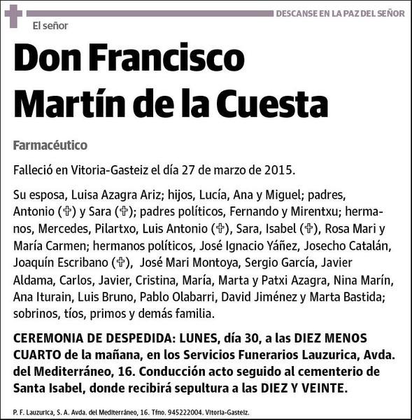 MARTIN DE LA CUESTA,FRANCISCO