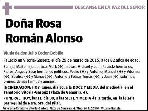 ROMAN ALONSO,ROSA