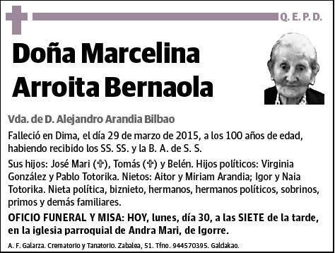 ARROITA BERNAOLA,MARCELINA