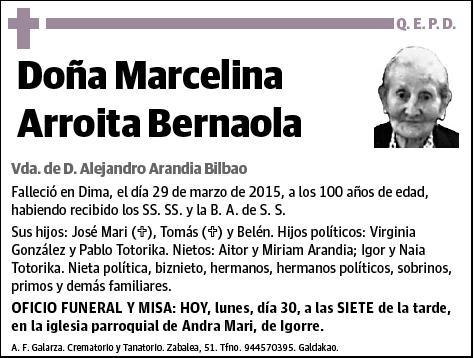 ARROITA BERNAOLA,MARCELINA