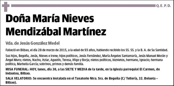 MENDIZABAL MARTINEZ,MARIA NIEVES