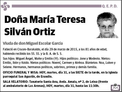 SILVAN ORTIZ,MARIA TERESA