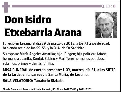 ETXEBARRIA ARANA,ISIDRO