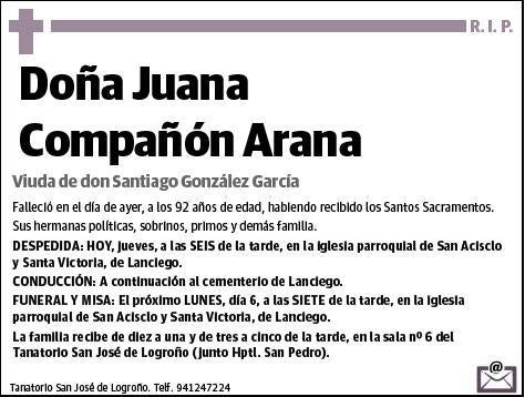 COMPAÑON ARANA,JUANA