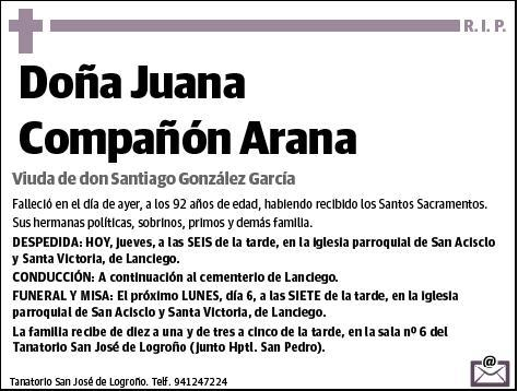 COMPAÑON ARANA,JUANA