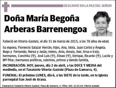 ARBERAS BARRENENGOA,MARIA BEGOÑA