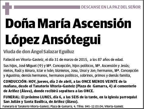 LOPEZ ANSOTEGUI,MARIA ASCENSION