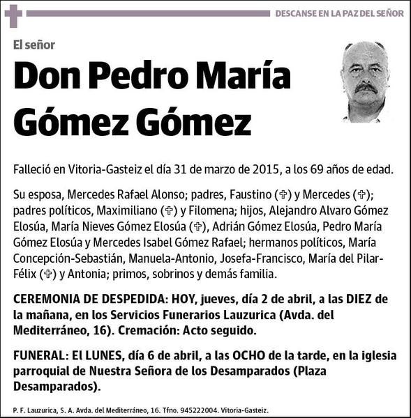 GOMEZ GOMEZ,PEDRO MARIA