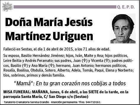 MARTINEZ URIGUEN,MARIA JESUS