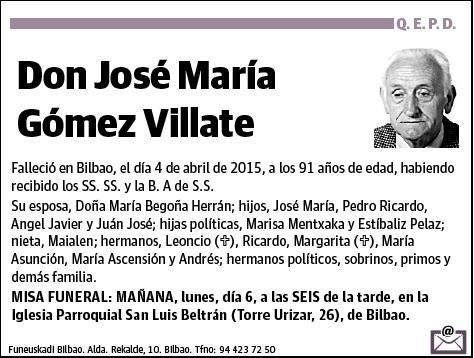 GÓMEZ VILATE,JOSÉ MARÍA