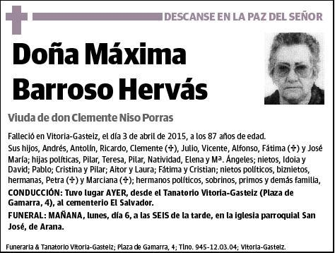 BARROSO HERVÁS,MÁXIMA