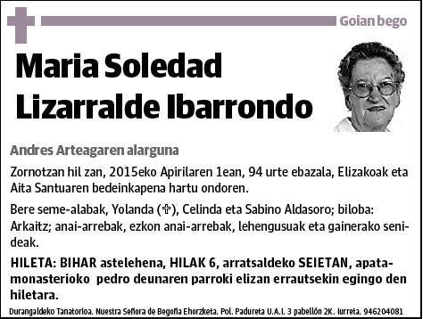 LIZARRALDE IBARRONDO,MARIA SOLEDAD