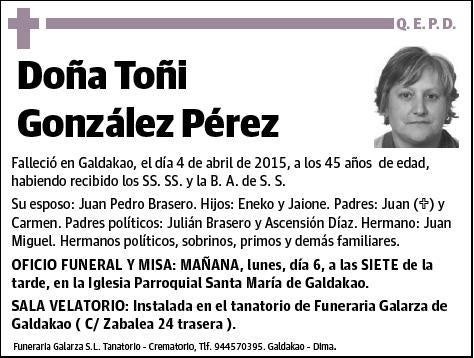 GONZALEZ PEREZ,TOÑI