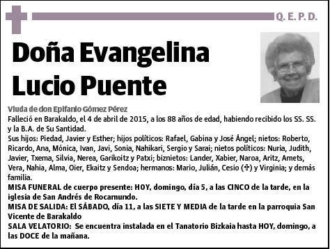 LUCIO PUENTE,EVANGELINA