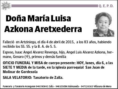 AZKONA ARETXEDERRA,MARIA LUISA