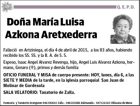 AZKONA ARETXEDERRA,MARIA LUISA