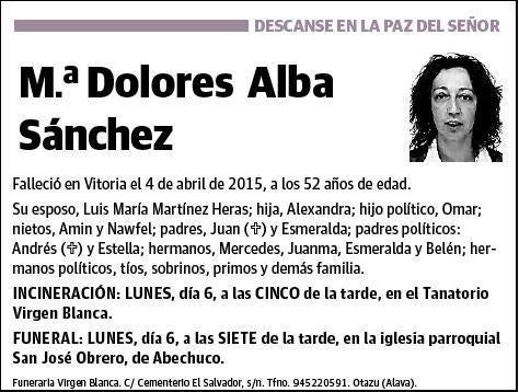 ALBA SANCHEZ,MARIA DOLORES