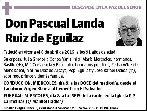 LANDA RUIZ DE EGUILAZ,PASCUAL