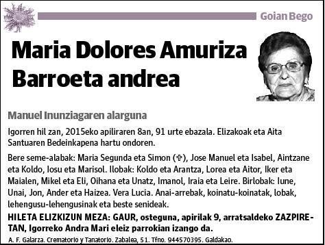 AMURIZA BARROETA,MARIA DOLORES