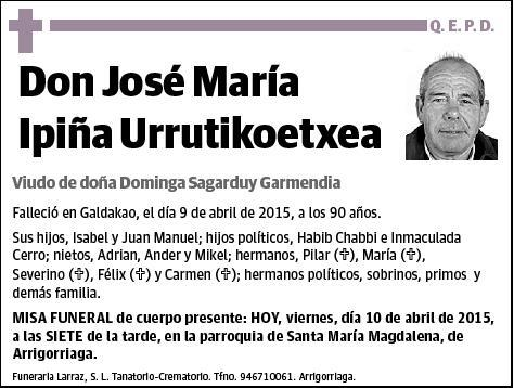 IPIÑA URRUTIKOETXEA,JOSE MARIA