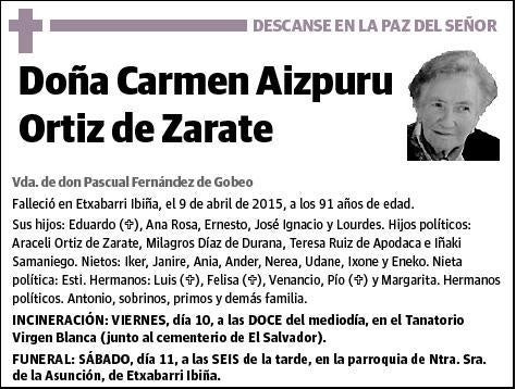 AIZPURU ORTIZ DE ZARATE,CARMEN