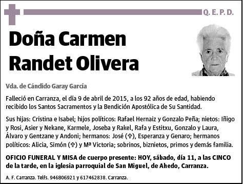 RANDET OLIVERA,CARMEN