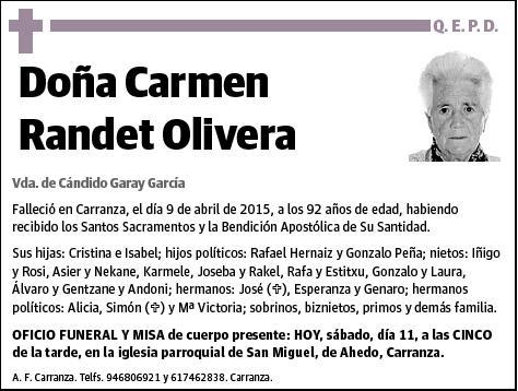 RANDET OLIVERA,CARMEN