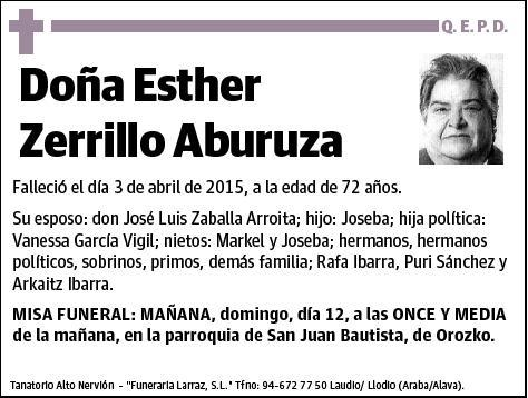 ZERRILLO ABURUZA,ESTHER