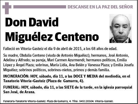 MIGUELEZ CENTENO,DAVID