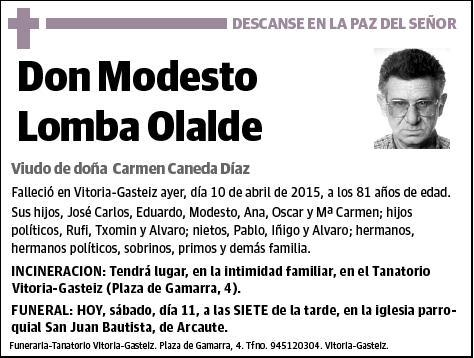 LOMBA OLALDE,MODESTO