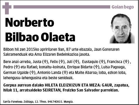 BILBAO OLAETA,NORBERTO