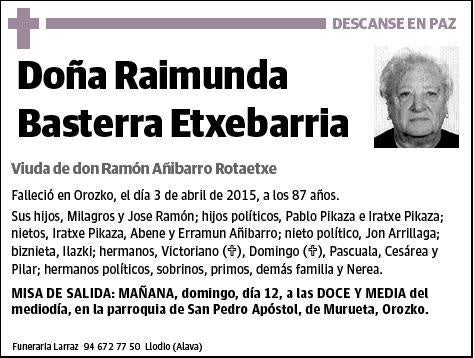 BASTERRA ETXEBARRIA,RAIMUNDA