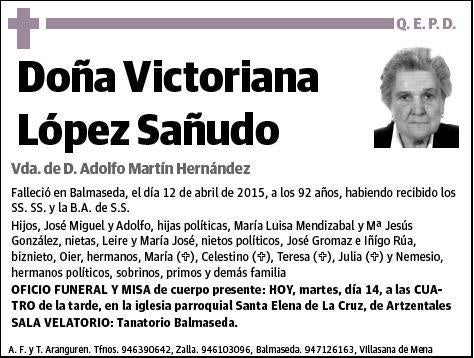 LOPEZ SAÑUDO,VICTORIANA