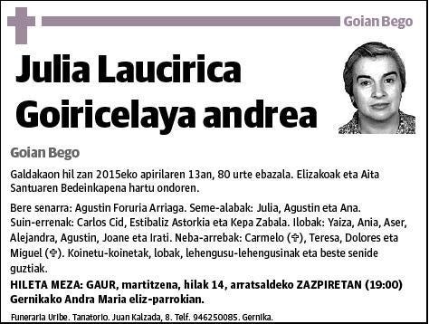 LAUCIRICA GOIRICELAYA,JULIA