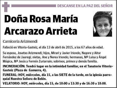 ARCARAZO ARRIETA,ROSA MARIA