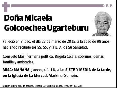 GOICOECHEA UGARTEBURU,MICAELA