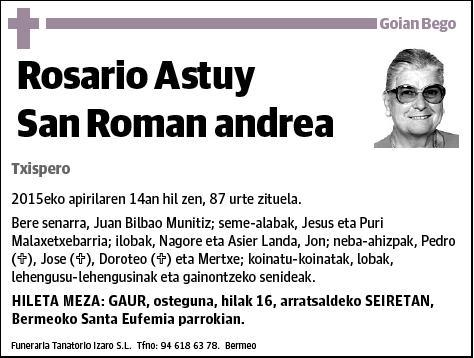 ASTUY SAN ROMAN,ROSARIO