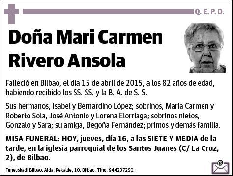 RIVERO ANSOLA,MARI CARMEN