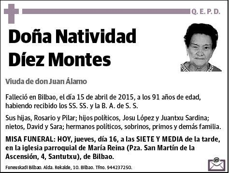 DIEZ MONTES,NATIVIDAD