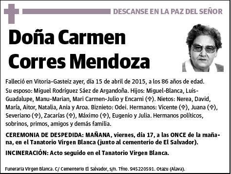 CORRES MENDOZA,CARMEN