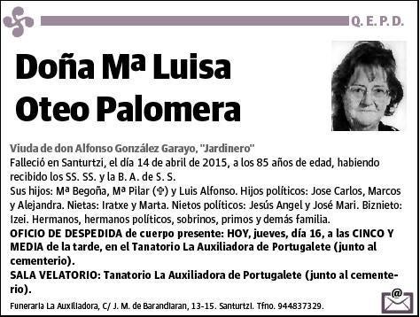 OTEO PALOMERA,Mª LUISA