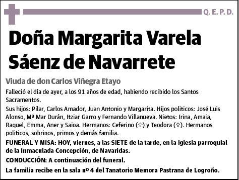 VARELA SAENZ DE NAVARRETE,MARGARITA