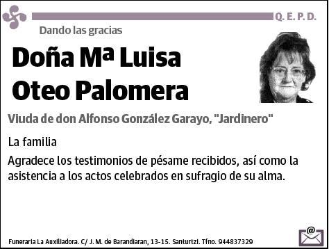 OTEO PALOMERA,Mª LUISA