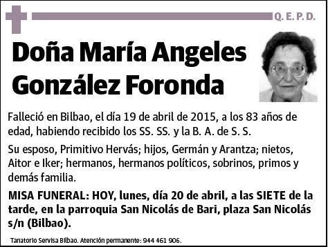 GONZALEZ FORONDA,MARIA ANGELES