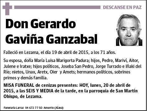 GAVIÑA GANZABAL,GERARDO