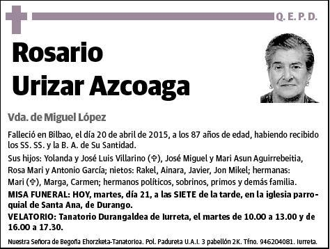 URIZAR AZCOAGA,ROSARIO