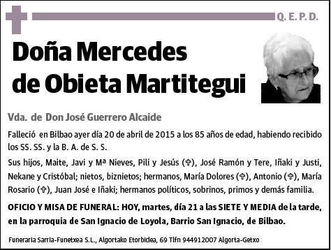 DE OBIETA MARTITEGUI,MERCEDES