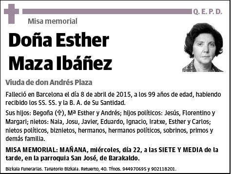 MAZA IBAÑEZ,ESTHER