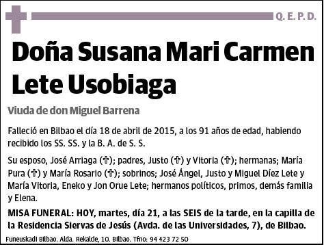 LETE USOBIAGA,SUSANA MARI CARMEN